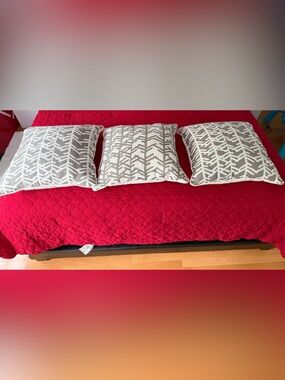 Set of 3 - Gray and White Patterned Decorative Pillows - Home Bedding